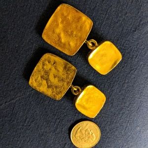 Square Vintage Clip Earrings